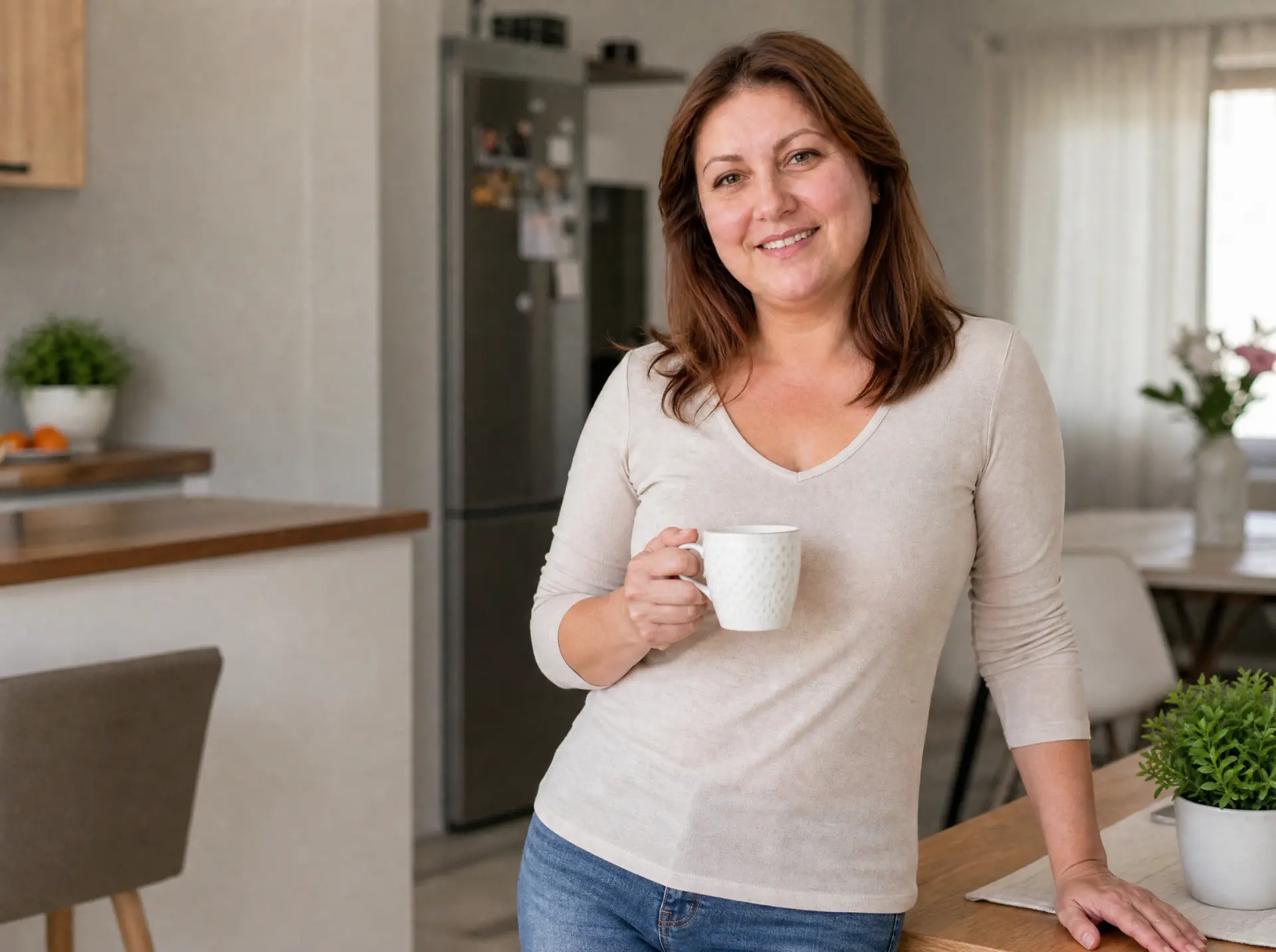 Marija nasmejana i opuštena u svom domu